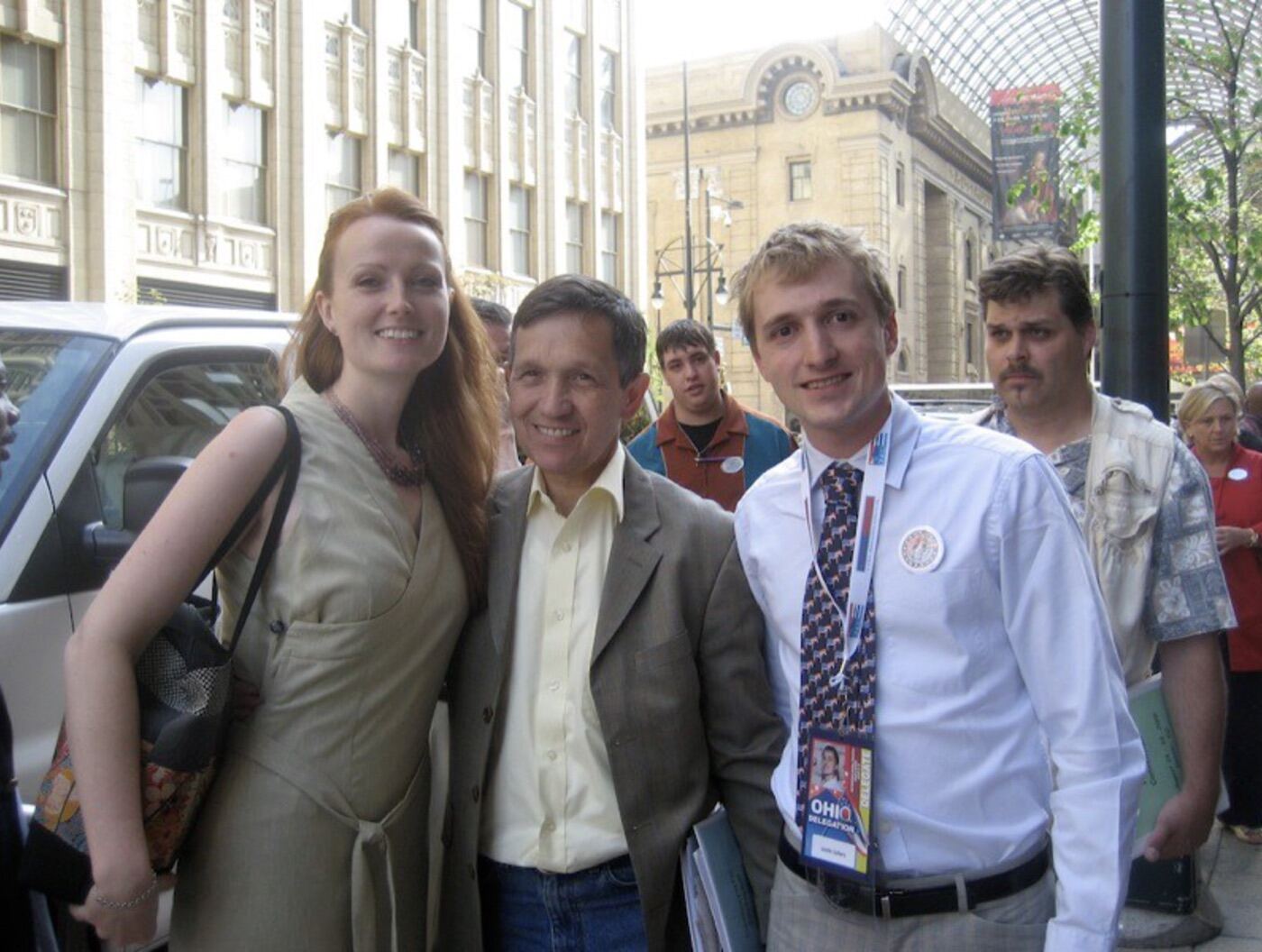 Justin Zollars with fellow members of an Ohio convention delegation.